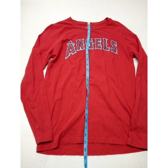 Women’s Large Angels Mike Trout T-Shirt MLB Anaheim Los Angeles Baseball Long Sl - Picture 2 of 5